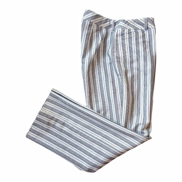 JONES WEAR SPORT Cropped Stretch Striped Pants Size 8 Academia Beach Career - Picture 3 of 12